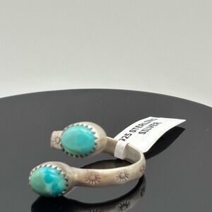 Genuine Mojave turquoise stone sterling silver handcrafted adjustable ring